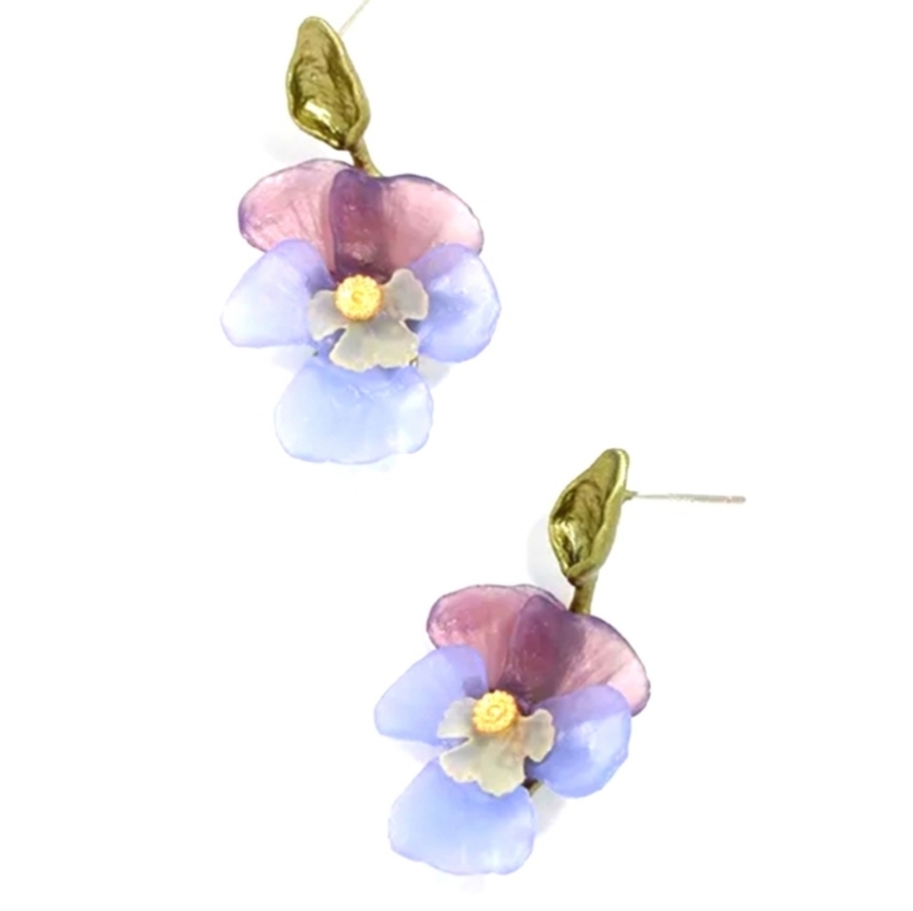 NWT GP, Enamel Pensies Earrings. - Picture 5 of 6